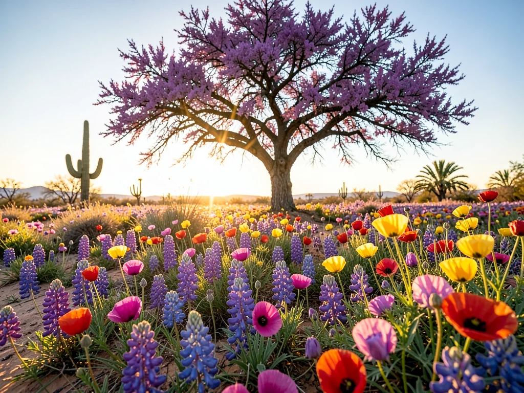 Ironwood in Bloom Over Wildflower Carpet