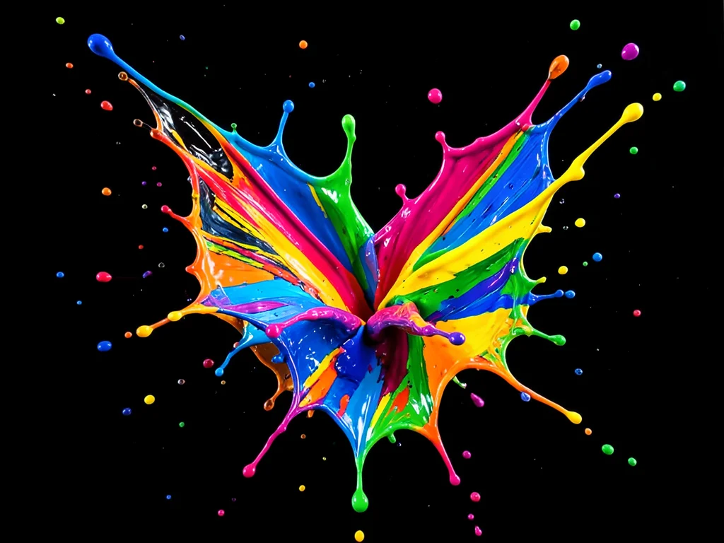 Abstract expressionist painting in pride colors, bold strokes, emotion