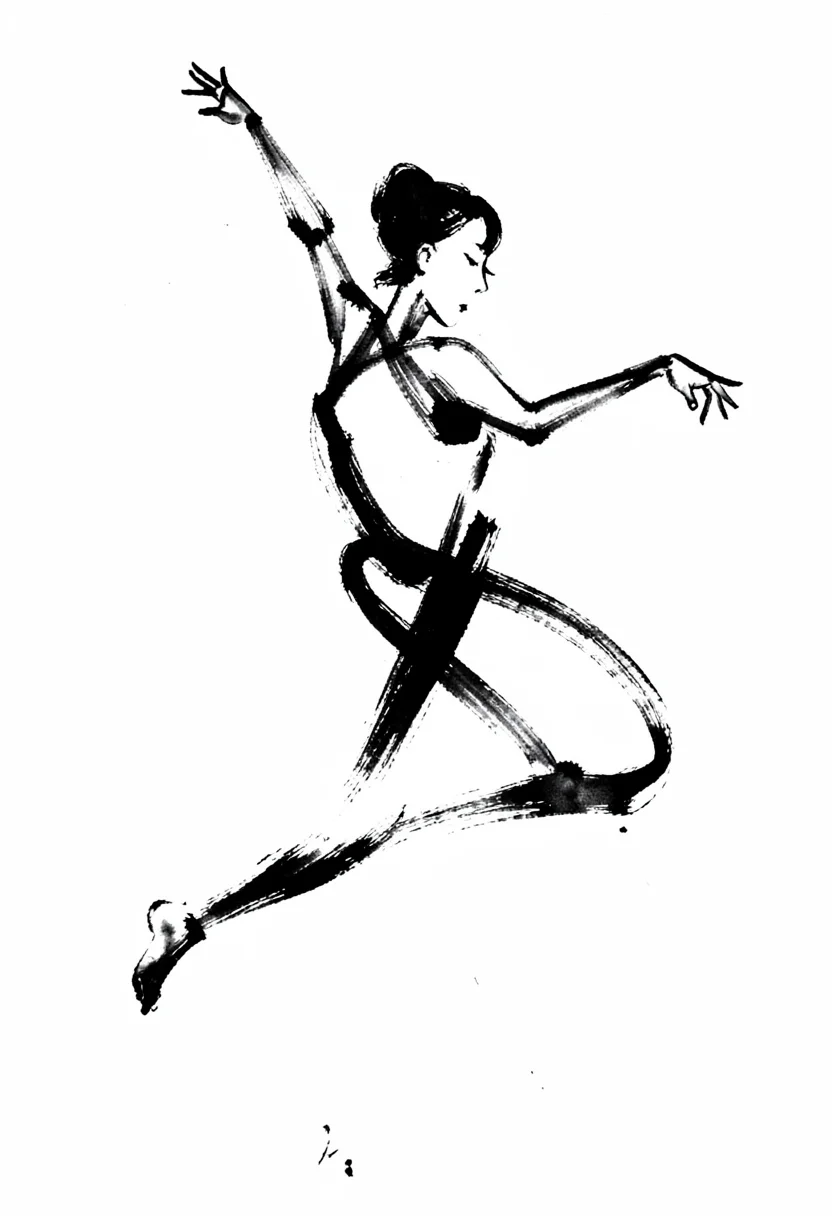 Dancing figure single stroke
