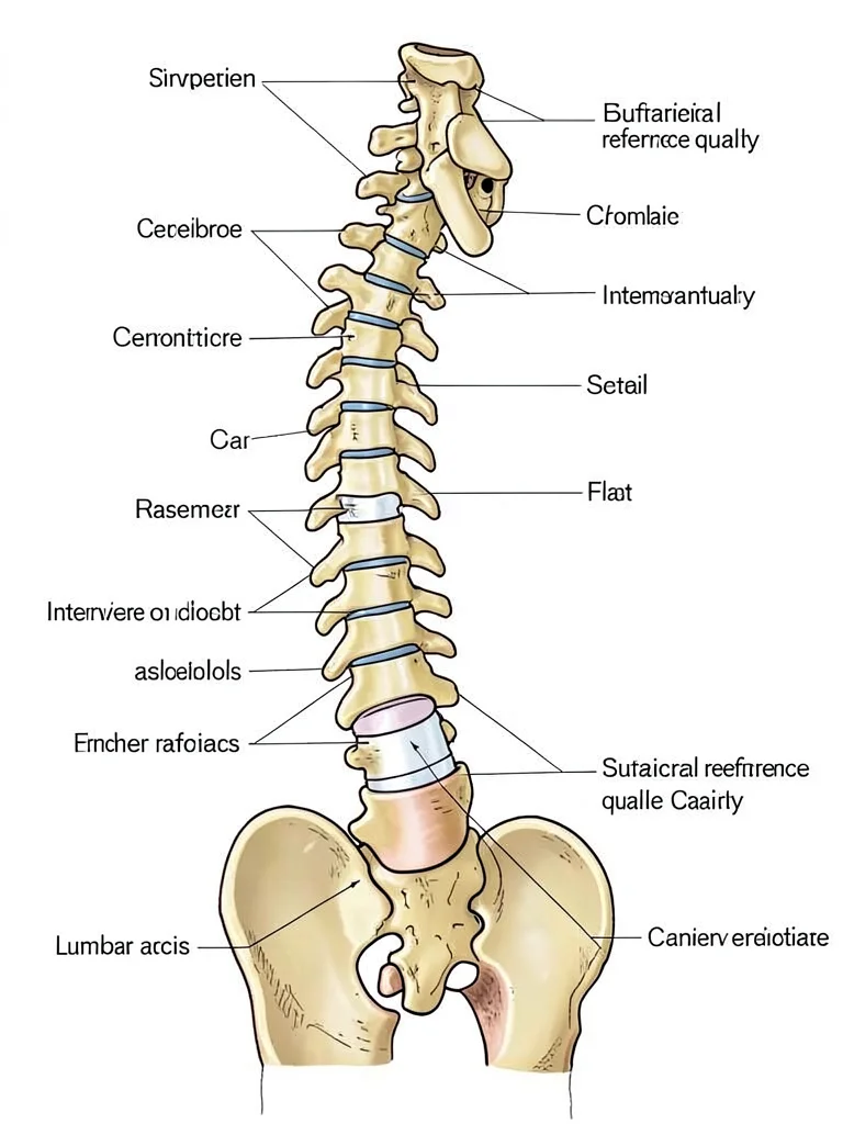 Human spine lateral view anatomy