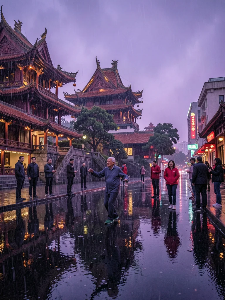Tai chi in Yu Garden