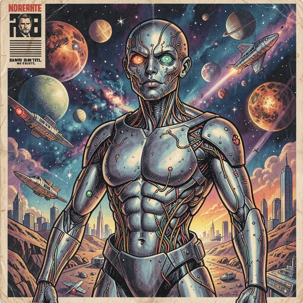 A cyborg with visible circuitry