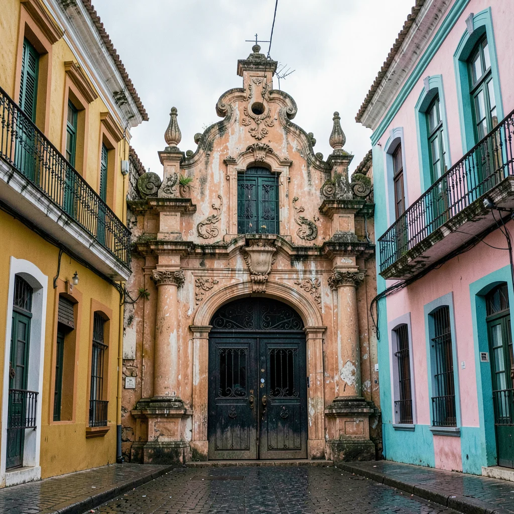 Salvador Pelourinho color, Bahian colonial saturation, An ornate baroque church 