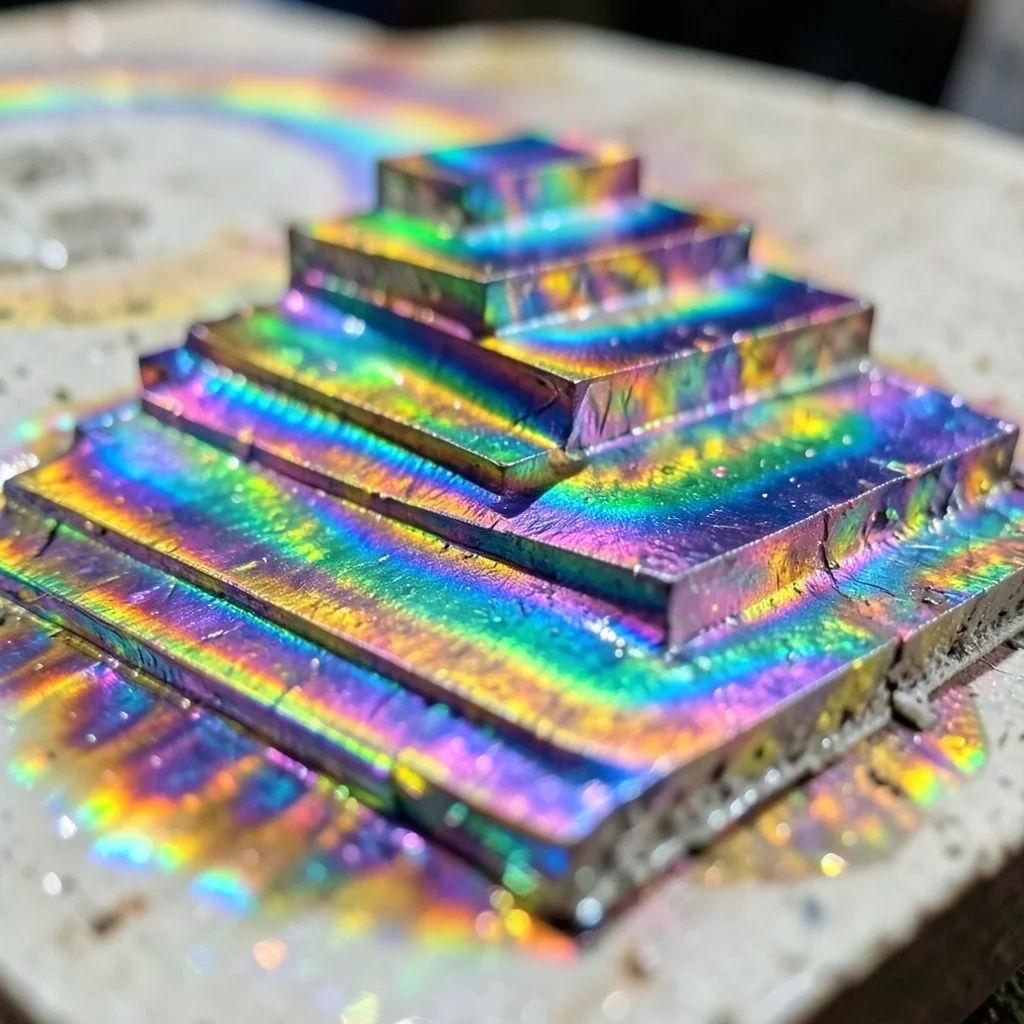 Bismuth crystal hopper growth, staircase structure with different oxide thicknes