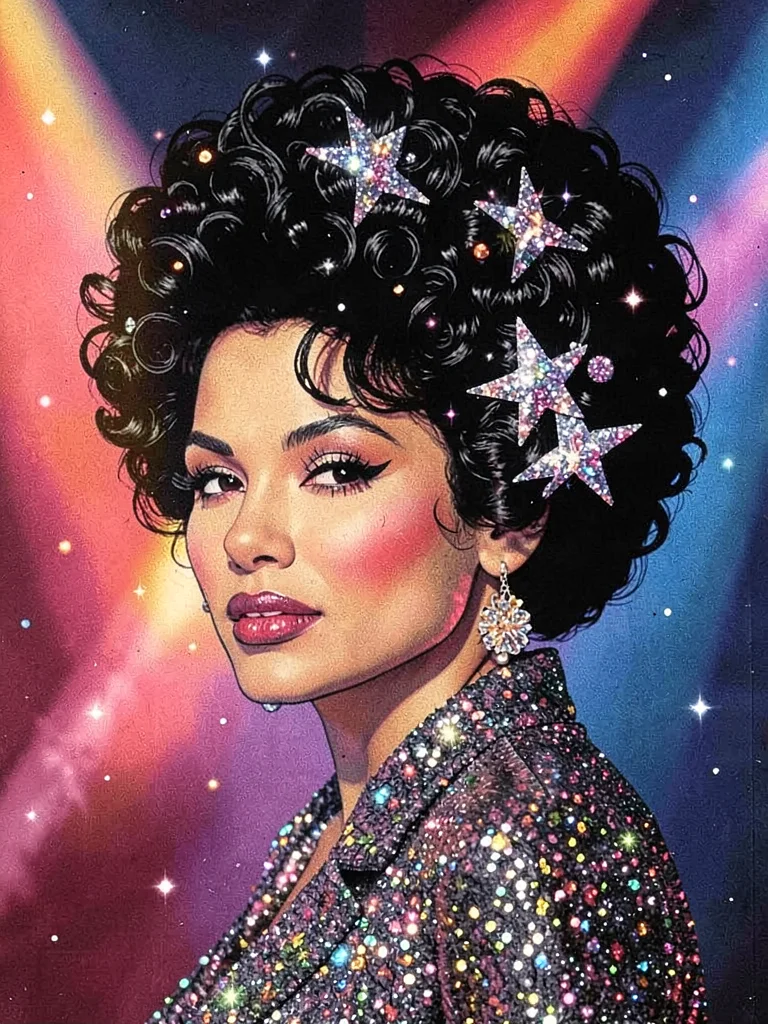Disco seventies glamorous afro