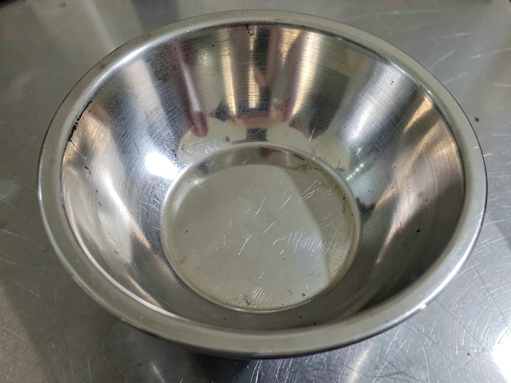 Silver bowl interior reflection