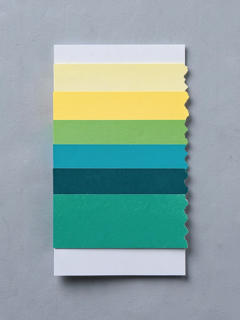 Paint Chip Stack Edge Gradient Yellow to Teal