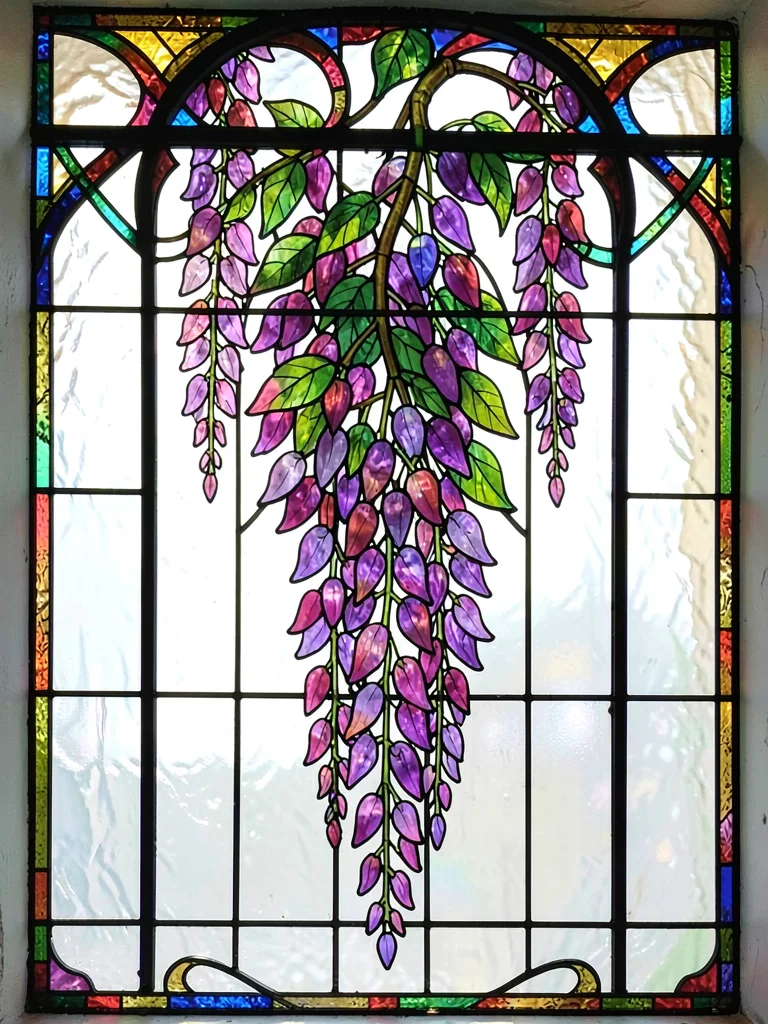 Wisteria cascade stained glass