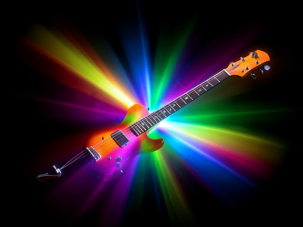 Musical instrument that plays colors — each note creates visible chromatic burst