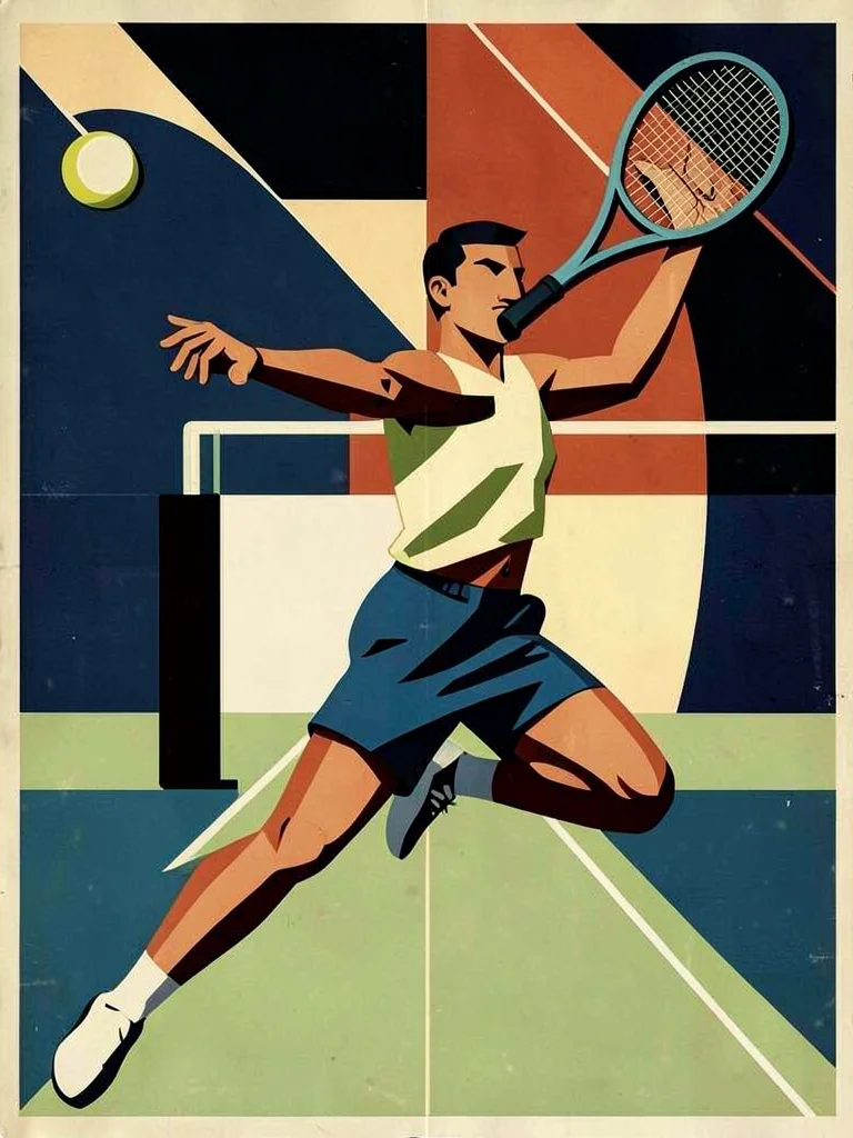 Art Deco tennis player