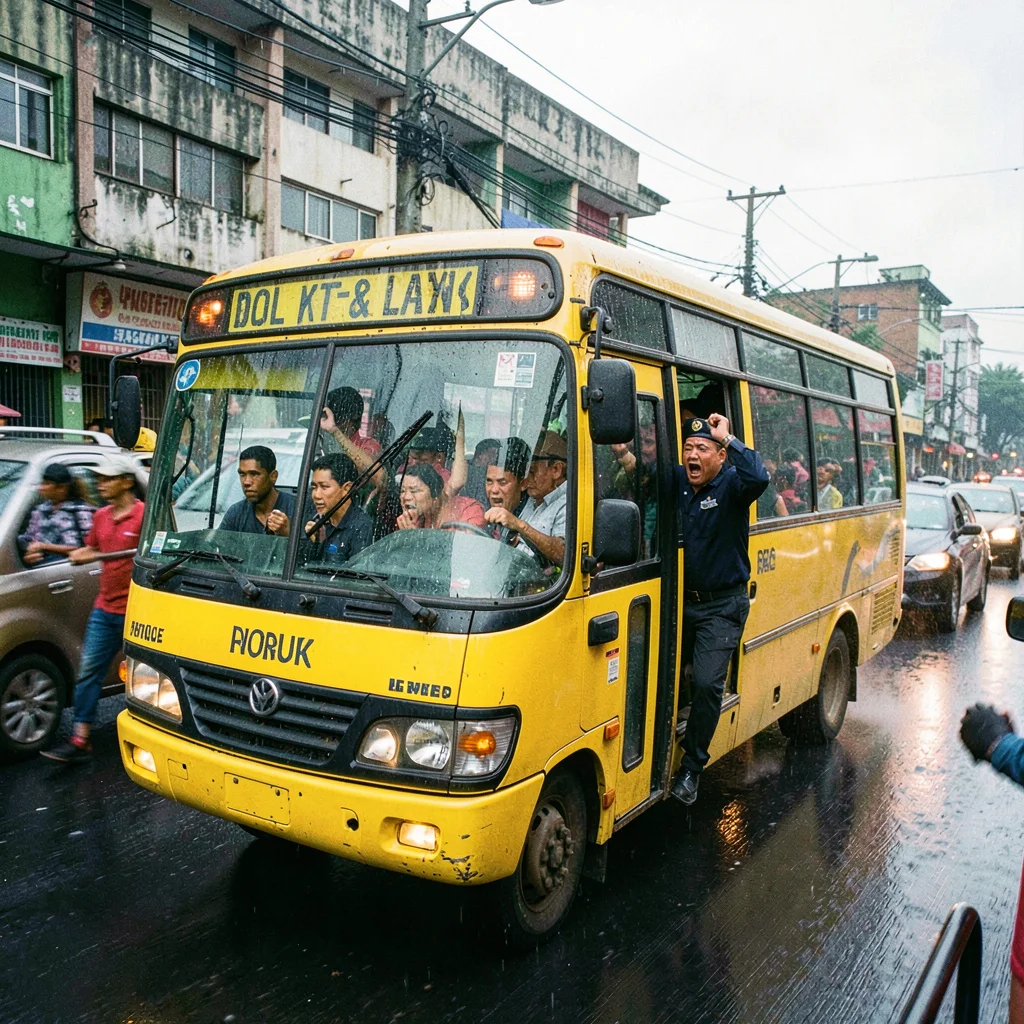 High-energy street photograph, Yellow danfo bus packed with commuters, windows o