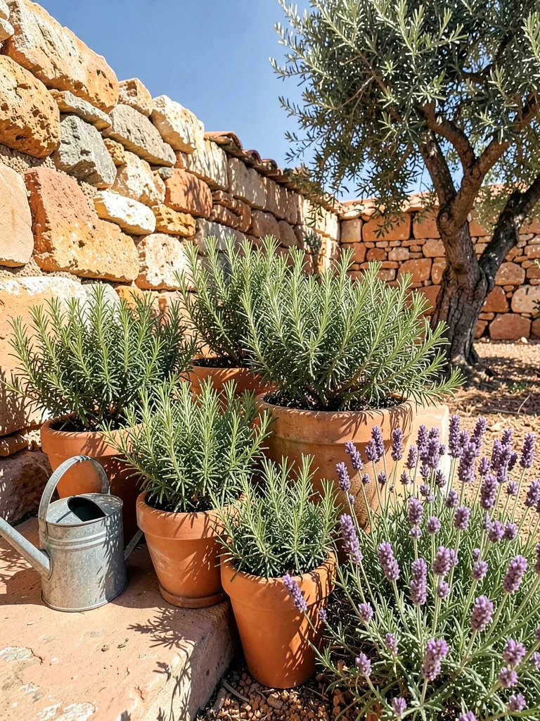 Watering Can and Herb Pots