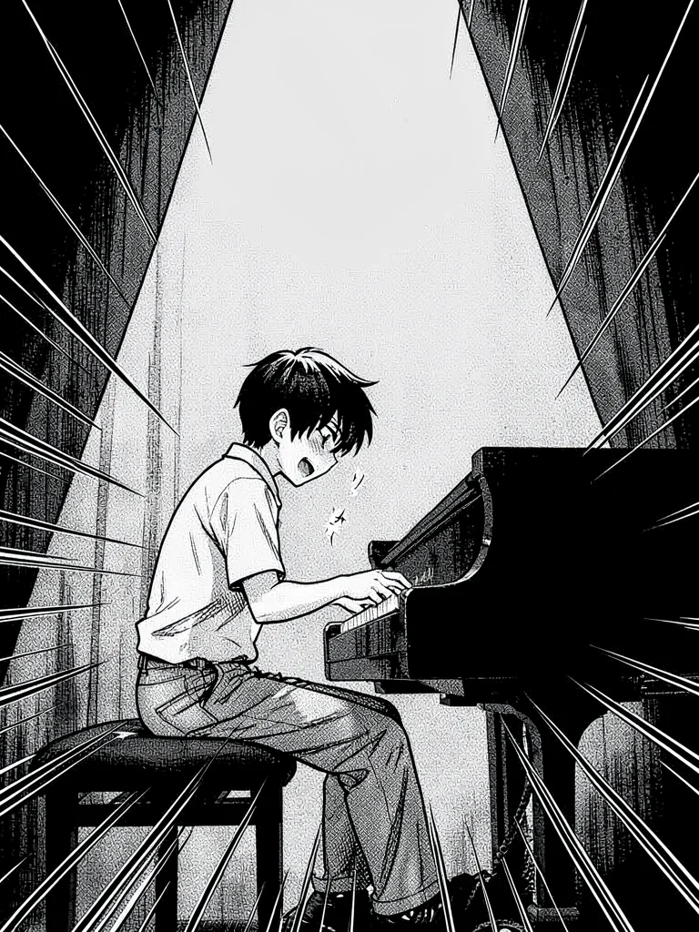 Passionate piano performance