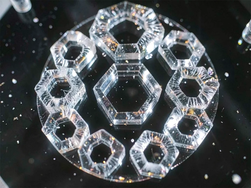 Alum octahedrons grown in solution clarity