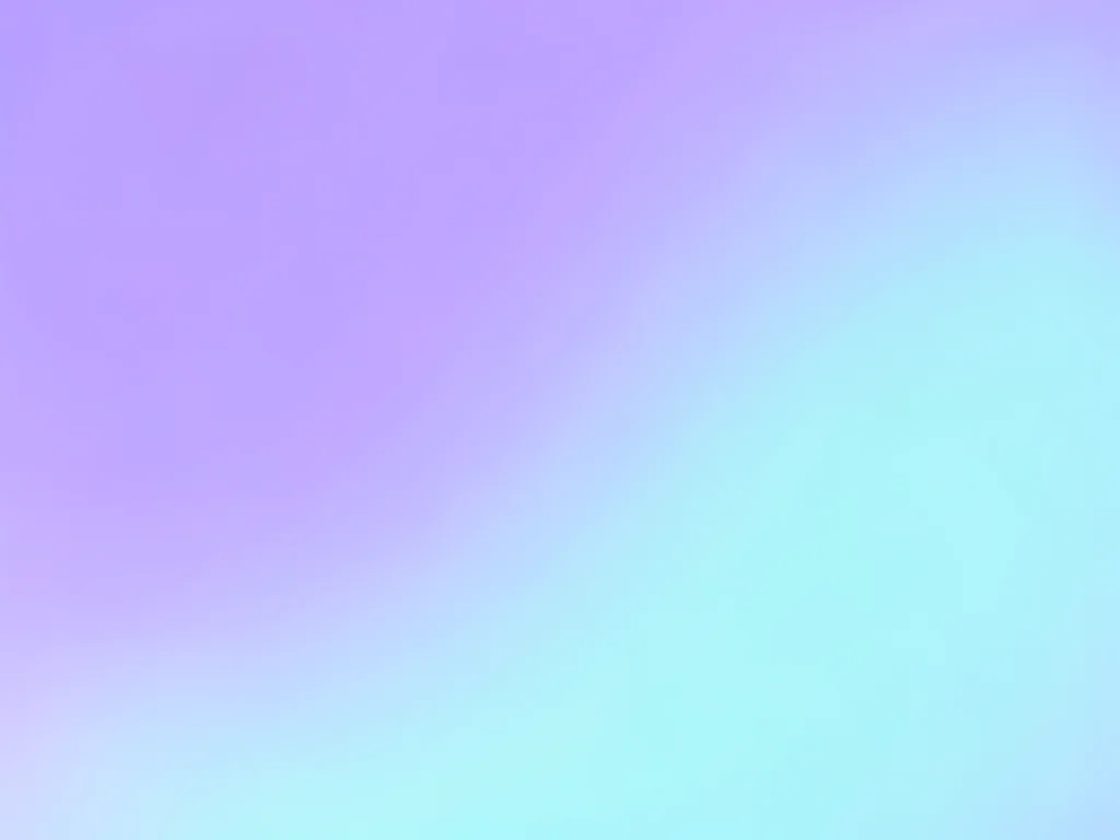 A gradient of lilac to periwinkle to soft turquoise, calming and slightly irides