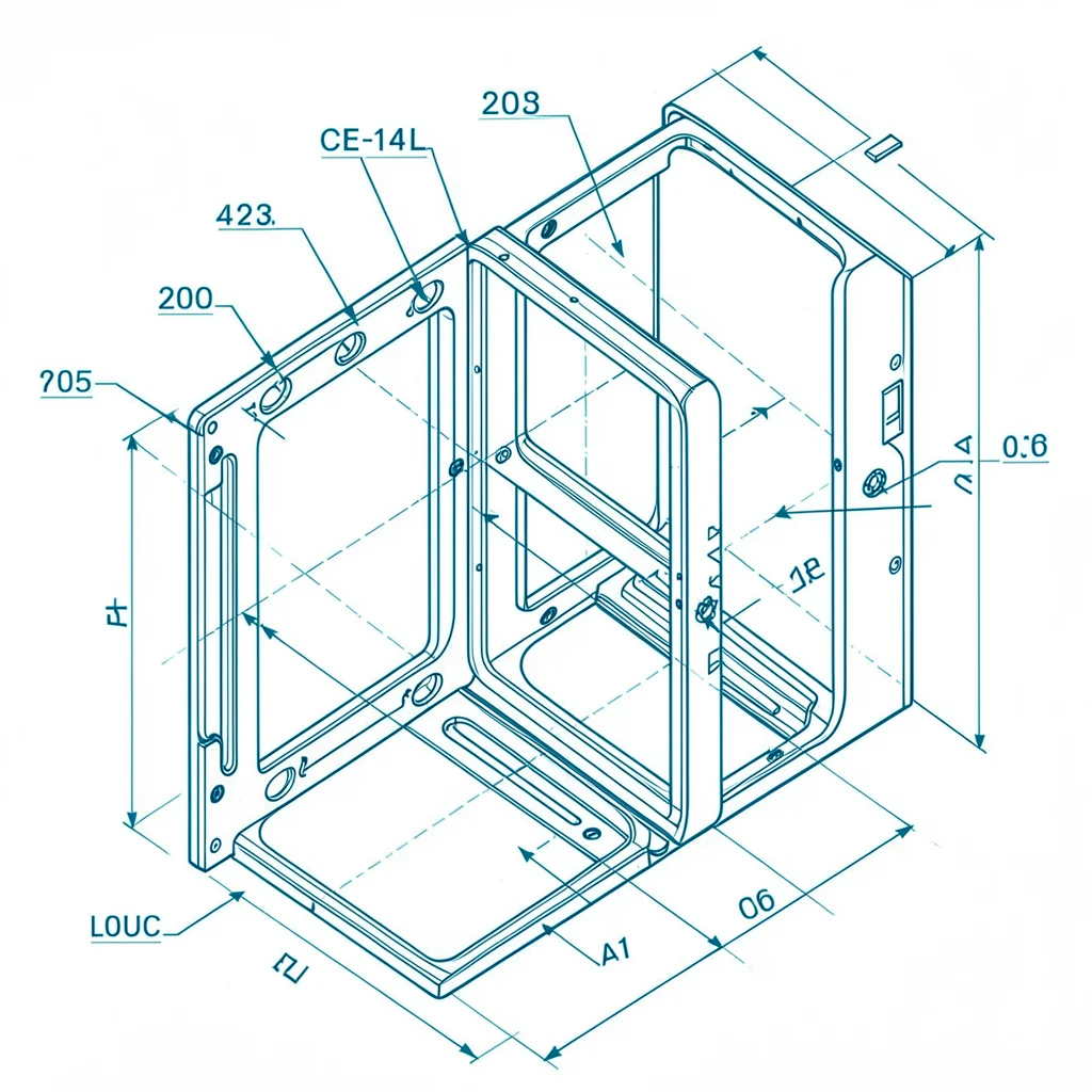 Exploded axonometric of a battery cell wall mount with callouts and dimensional 