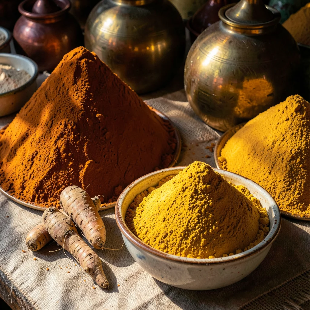 Turmeric Root and Powder Comparison