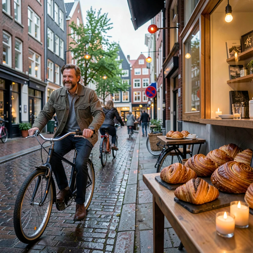 Bicycle rhythm through Copenhagen, Danish pastries fresh from the oven, their la