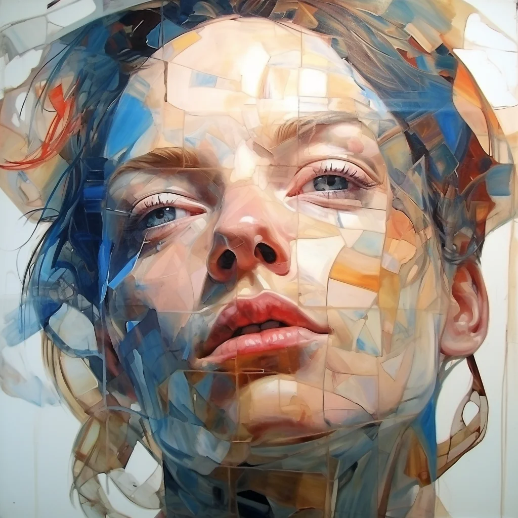 Painting portrait by Jenny Saville. lisa simpson