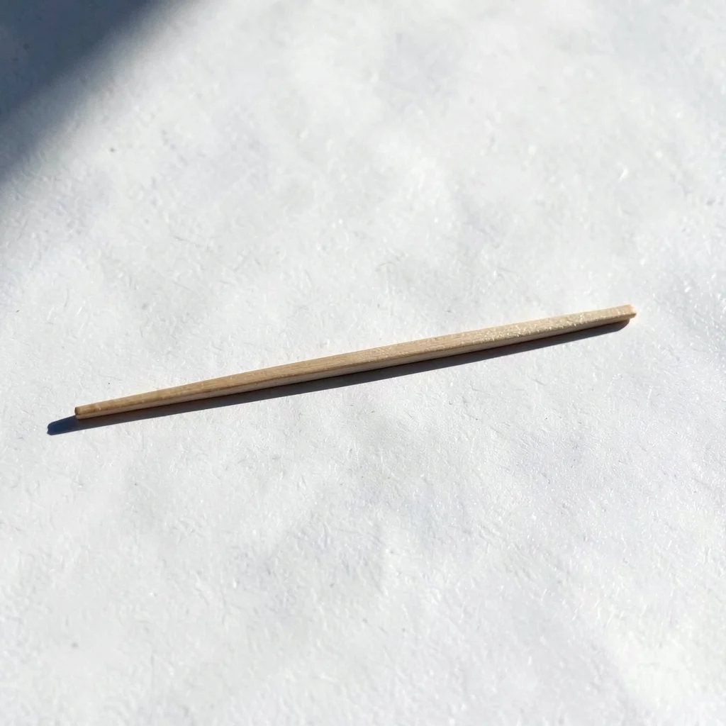 Single chopstick shadow at noon, the presence that creates absence