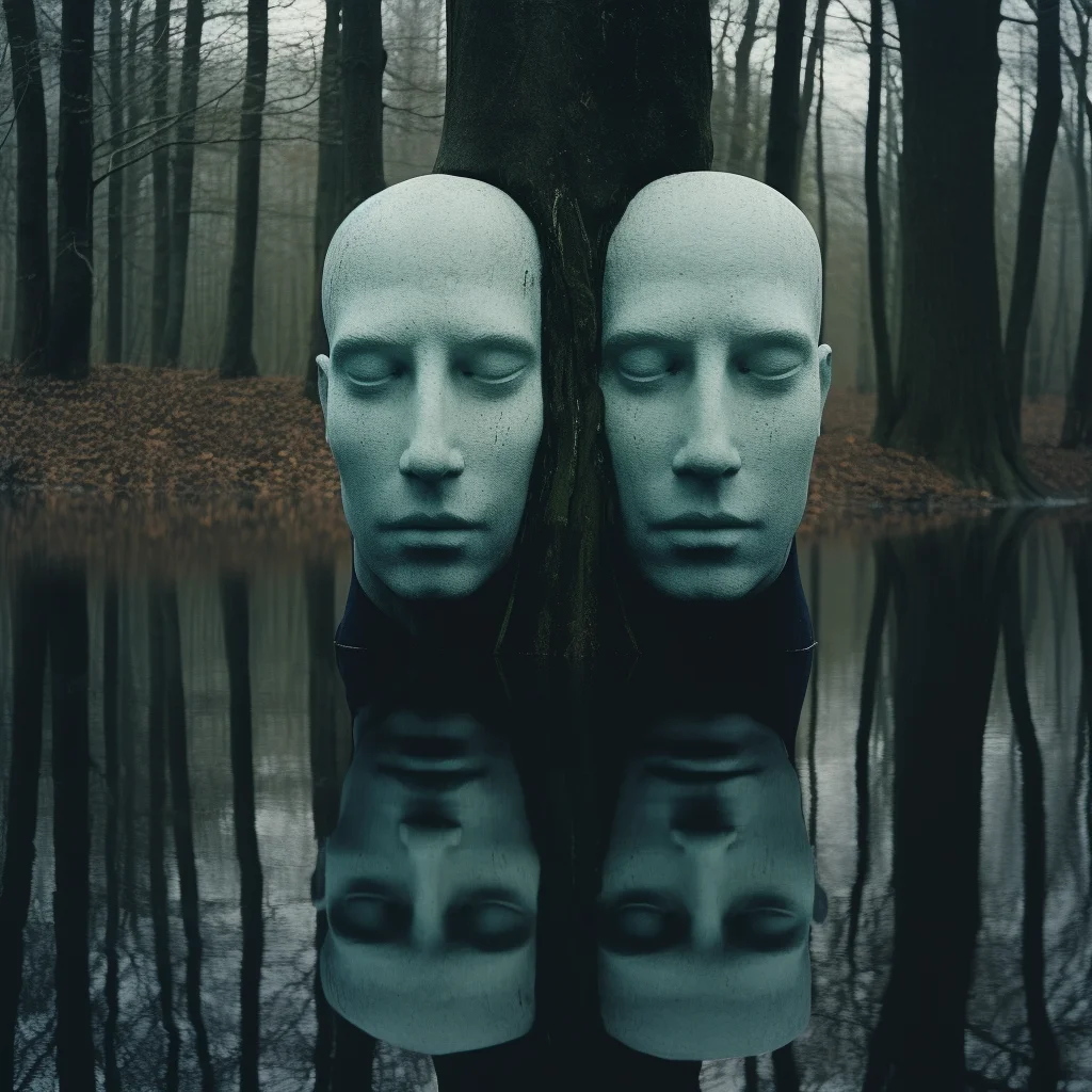 Photo Hidden Faces Similar to Magrittes painting have
