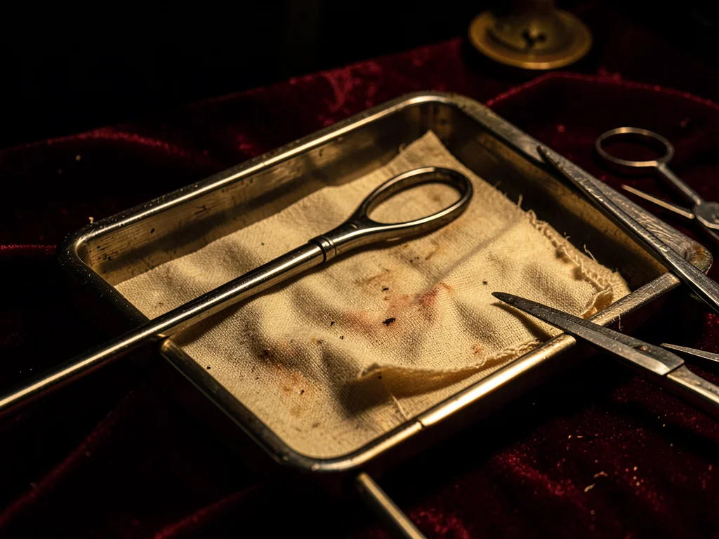 Tray Edge — Instruments and Gauze Liner Detail