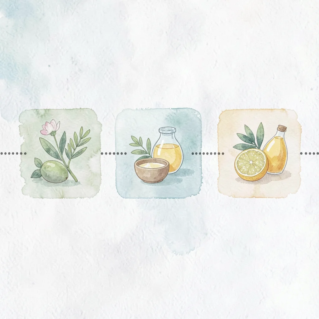 Wide Twitter ad layout with three flat-vector vignettes flowing left to right, c