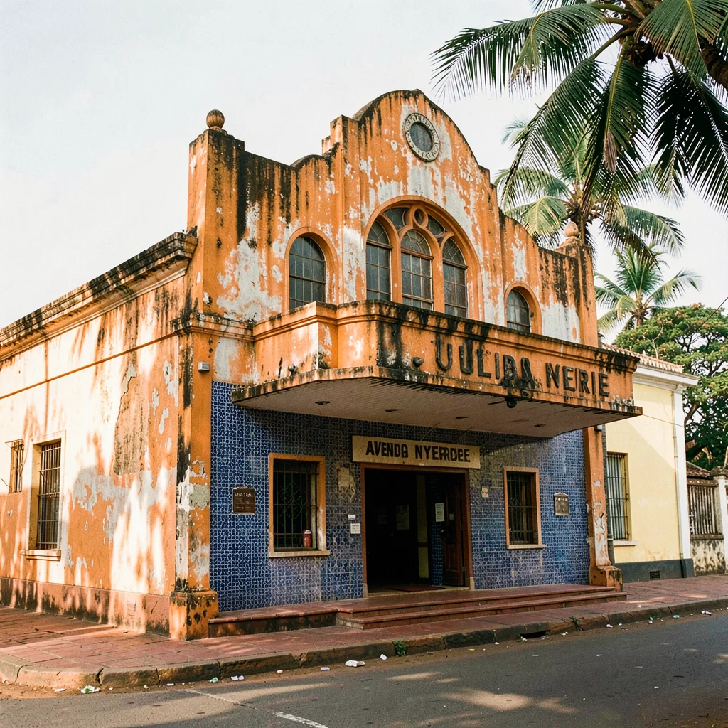 Portuguese colonial tropicália in Maputo, Mozambique, Avenida Julius Nyerere art