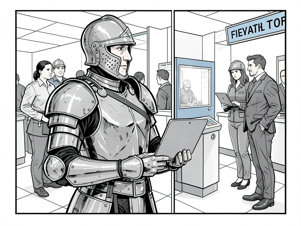 Knight at airport security
