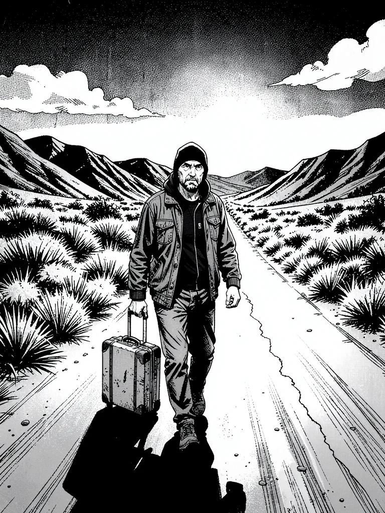 Refugee on endless road