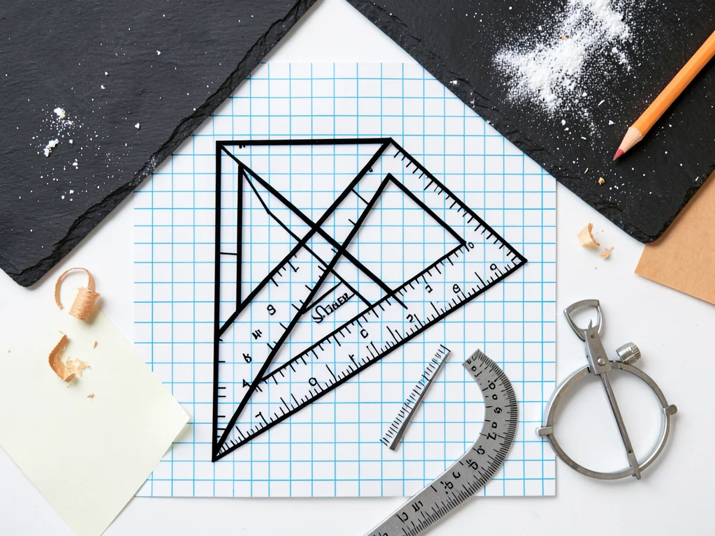 Drafting Triangle Set Square Overlapping Graph Paper