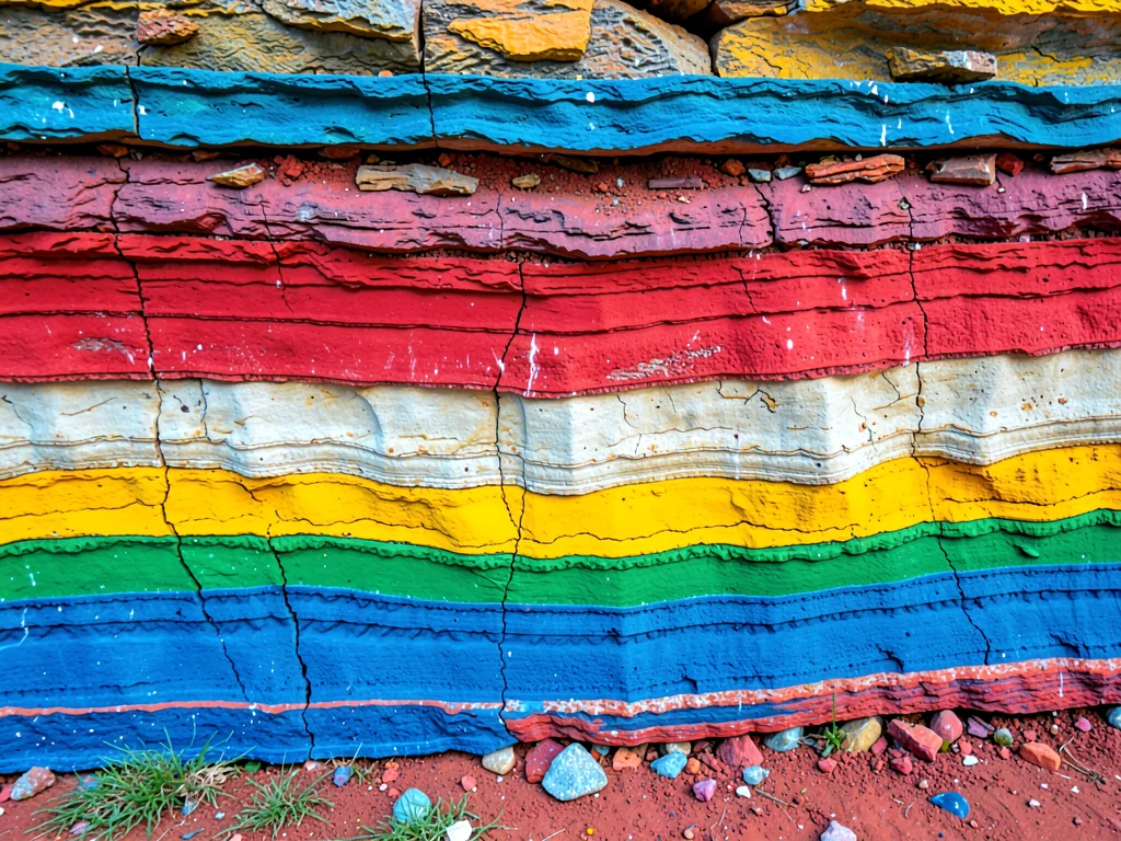 Stacked color in geological layers