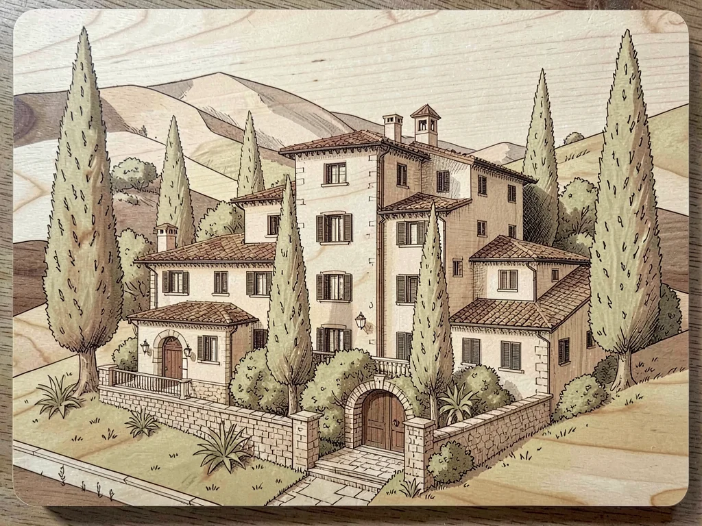 Marquetry Italian villa