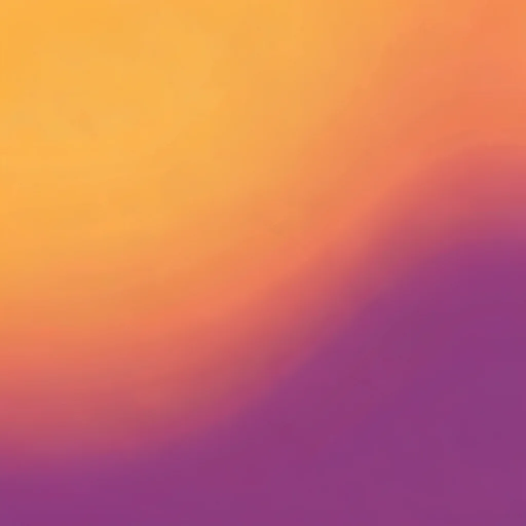 Vivid sunset mesh from saffron through tangerine into plum, gentle banding-free 