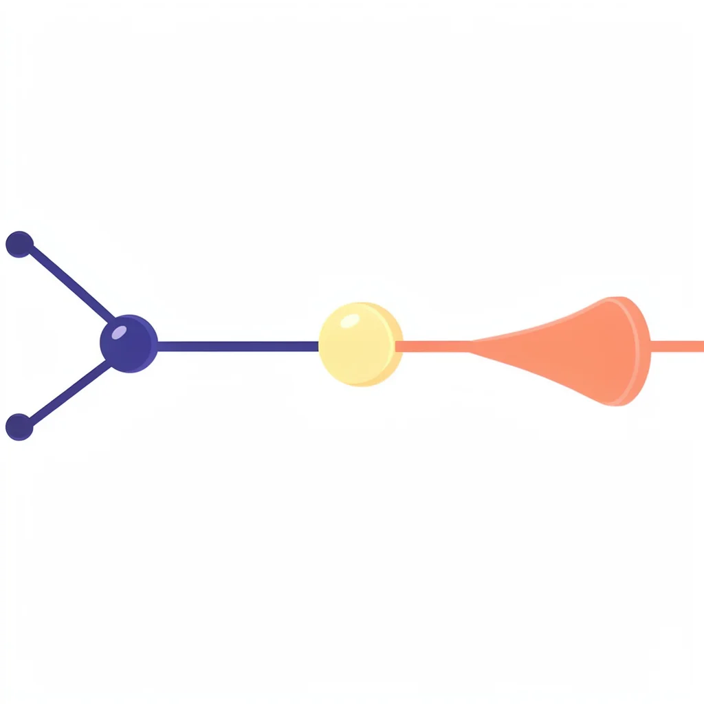 abstract circuit-style line tracing from a single indigo dot through a butter-ye