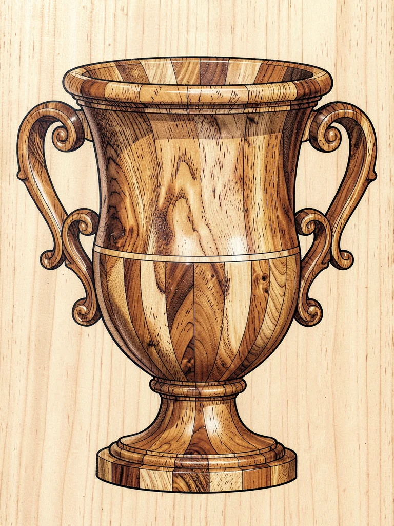 Marquetry classical urn