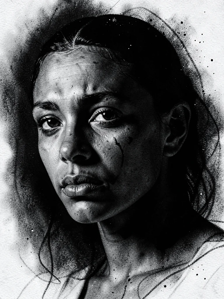 Dramatic self-portrait side-lit