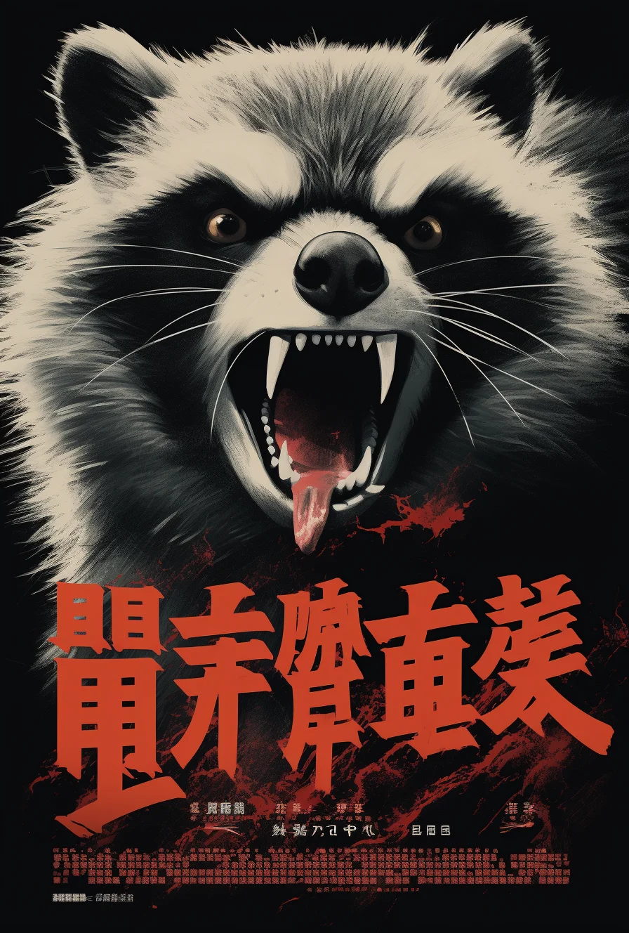 Movie poster of a Quentin Tarantino movie. Angry badg