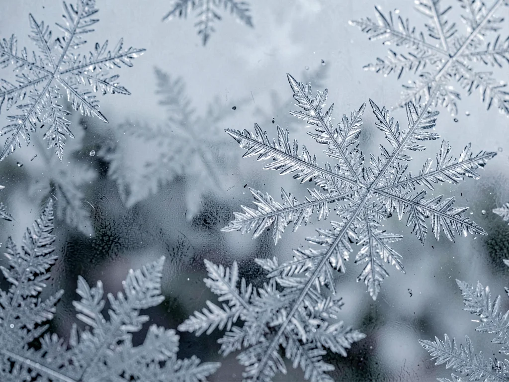 Frost crystal detail as macro landscape