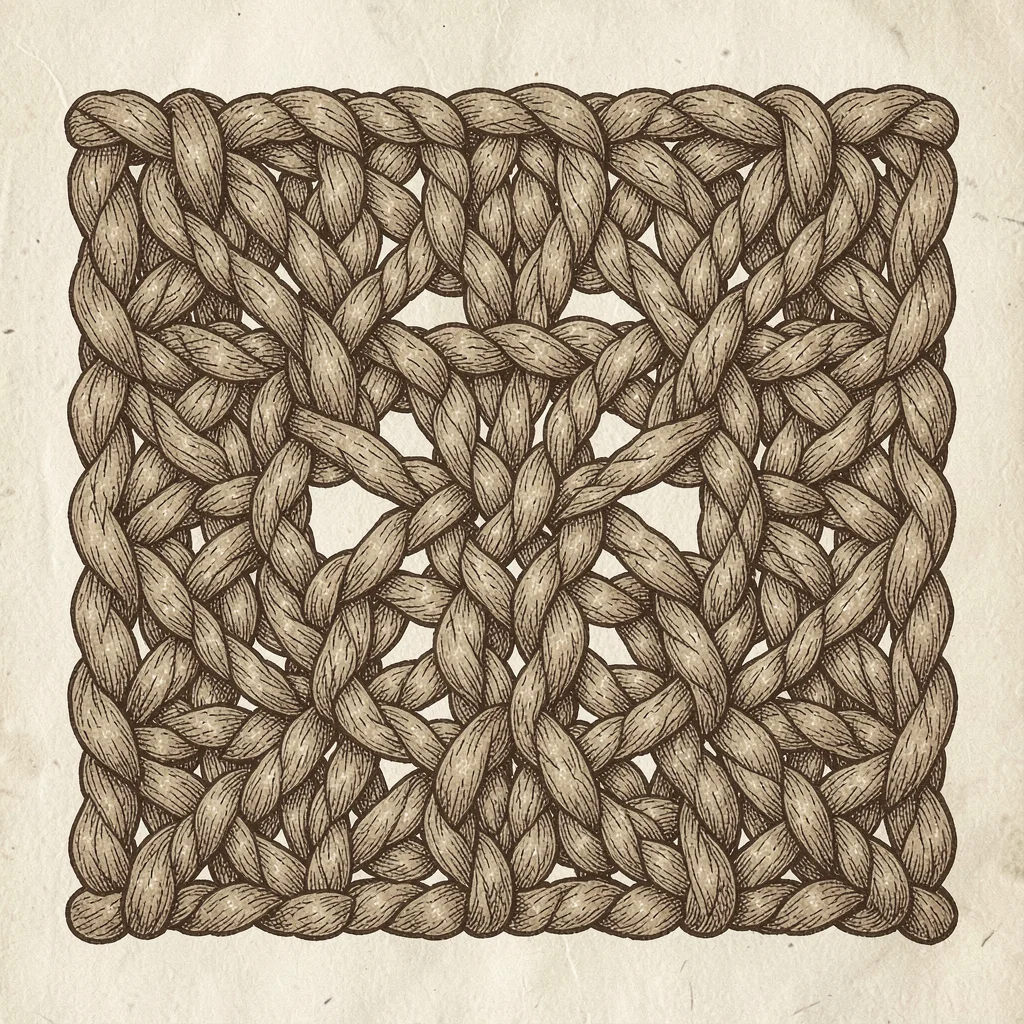 Macrame square knot texture