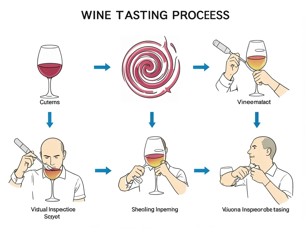 Wine tasting process diagram