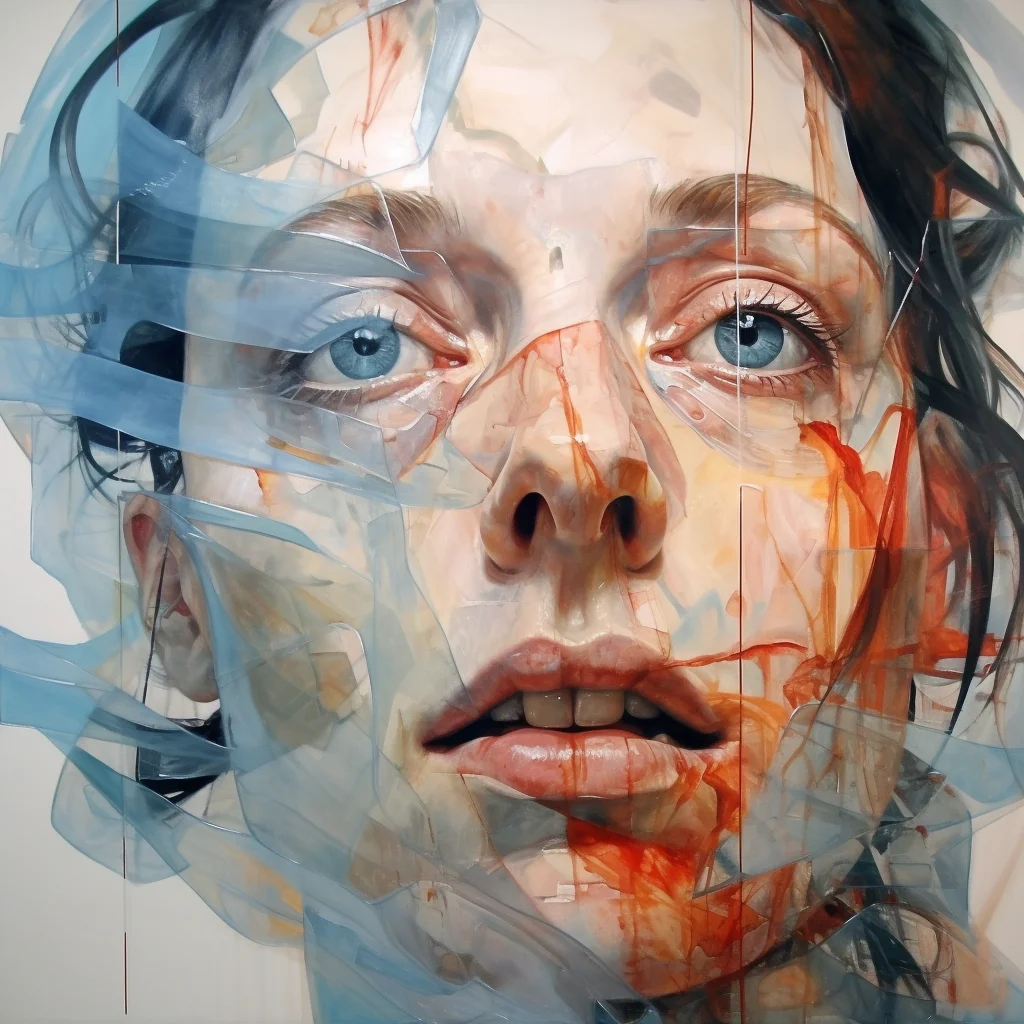 Painting portrait by Jenny Saville. madona