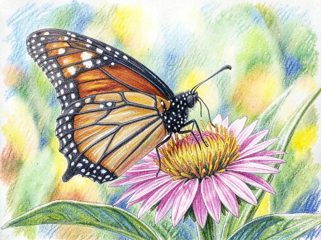 Monarch butterfly on milkweed