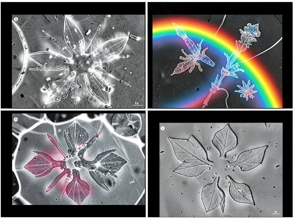 Crystal structure in plastic as patterns