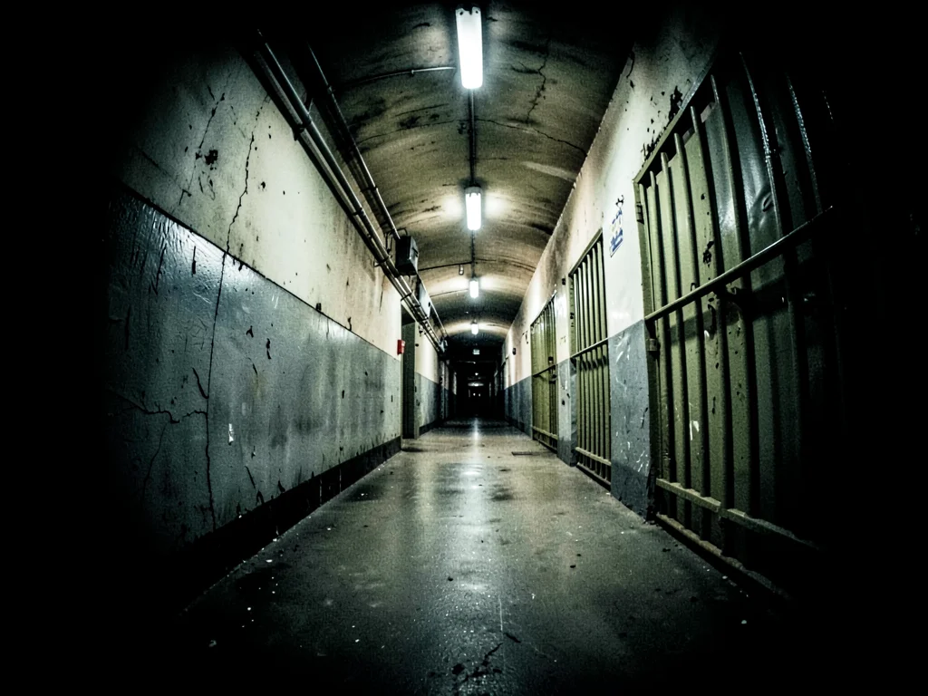 Prison corridor perspective