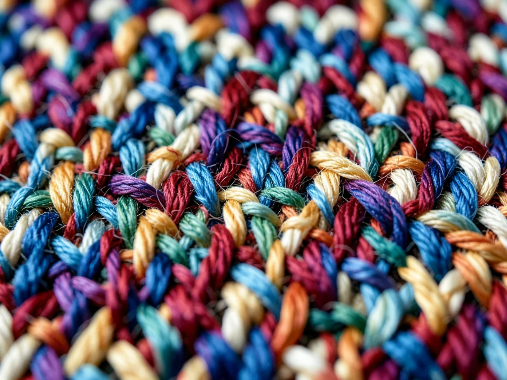 Ikat weave pattern, pre-dyed warp threads creating soft-edged repeating motif, i