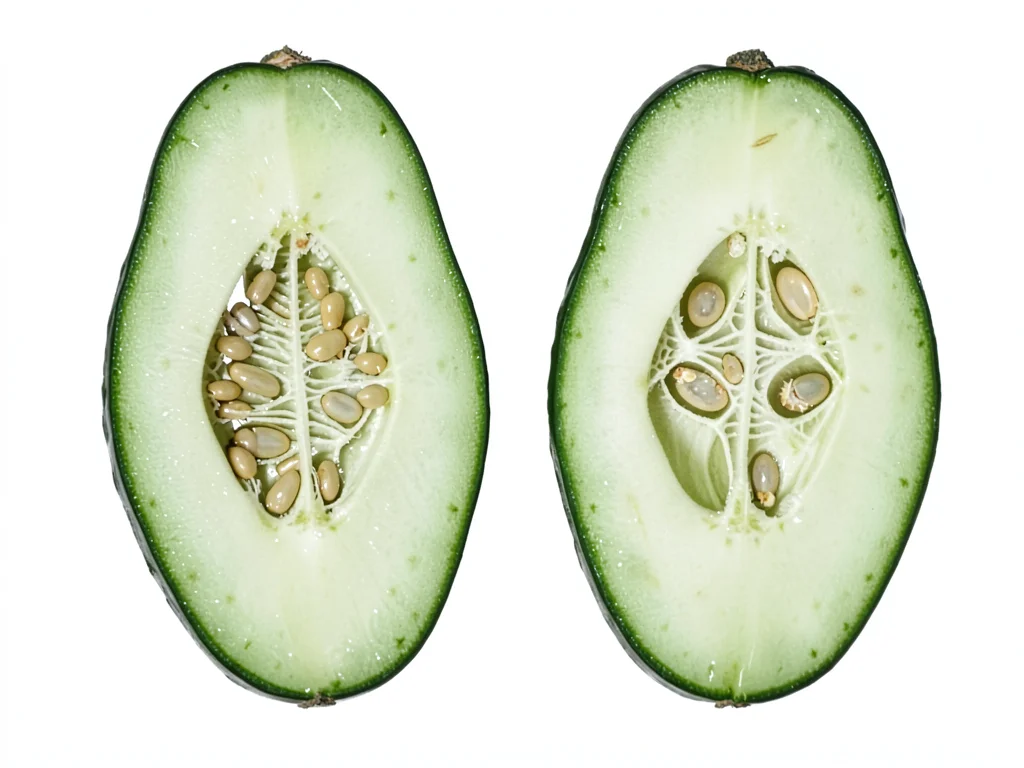 Cucumber Longitudinal Section Seed Center Symmetry