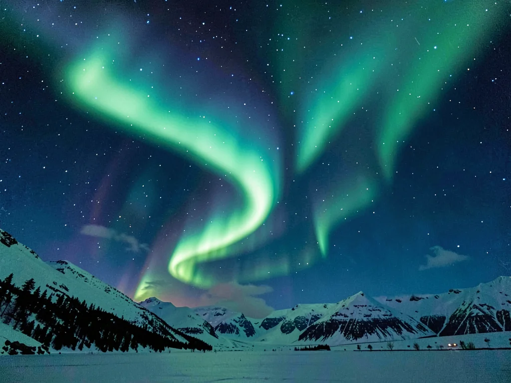 Aurora pulsations caught at fast shutter showing structure