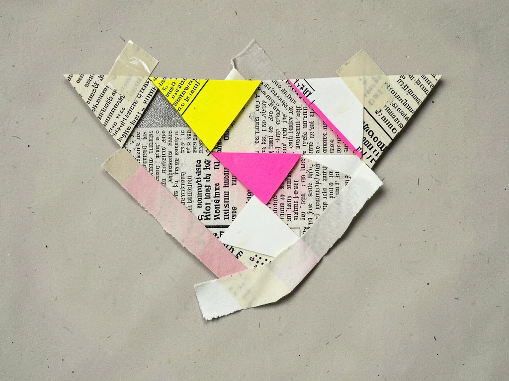 Idea of a bottleneck rendered as repeating cut-paper triangles squeezing into on