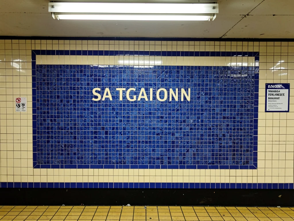 Ceramic Station Name Panel Tesserae Detail